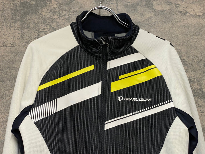JI037 パールイズミ PEARL iZUMi 長袖 サイクルジャケット 白 黒 L 裏起毛