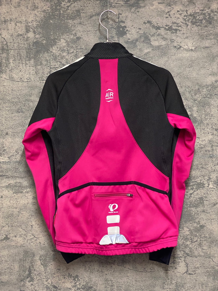 KA052 パールイズミ PEARL iZUMi 長袖 ソフトシェル サイクルジャケット 黒 ピンク S 裏起毛 レディース WINDBREAK