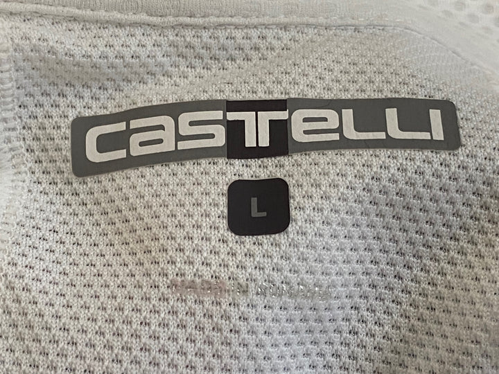 JV386 カステリ CASTELLI ロッソコルサ ROSSO CORSA 半袖 サイクルジャージ 白 L