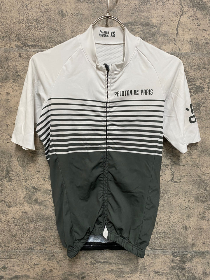JO873 プロトンドパリ Peloton de Paris Domestique Jersey Men 半袖 サイクルジャージ 白 グレー XS