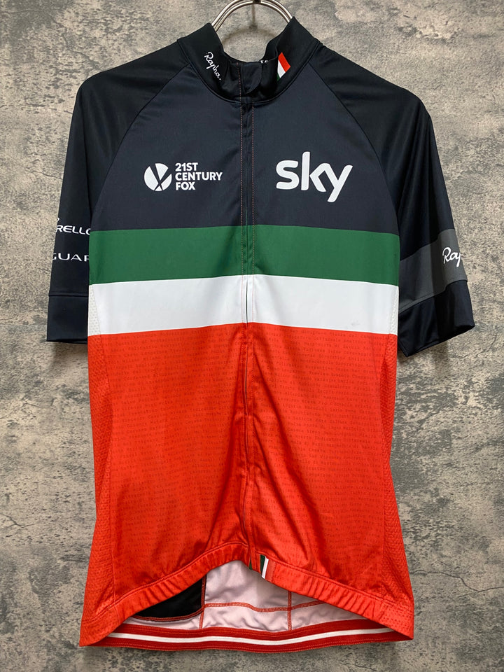 JN156 ラファ Rapha MEN'S COUNTRY JERSEY 半袖 サイクルジャージ 黒 赤 緑 M TEAM Sky