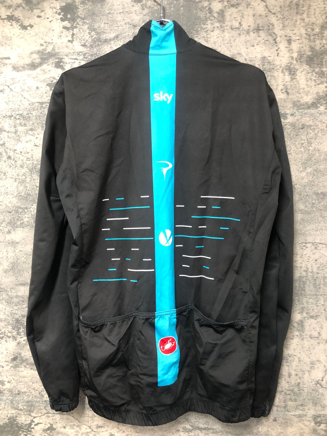 JF342 カステリ CASTELLI LONG SLEEVE THERMAL JERSEY TEAM sky 長袖 サイクルジャージ 黒 L