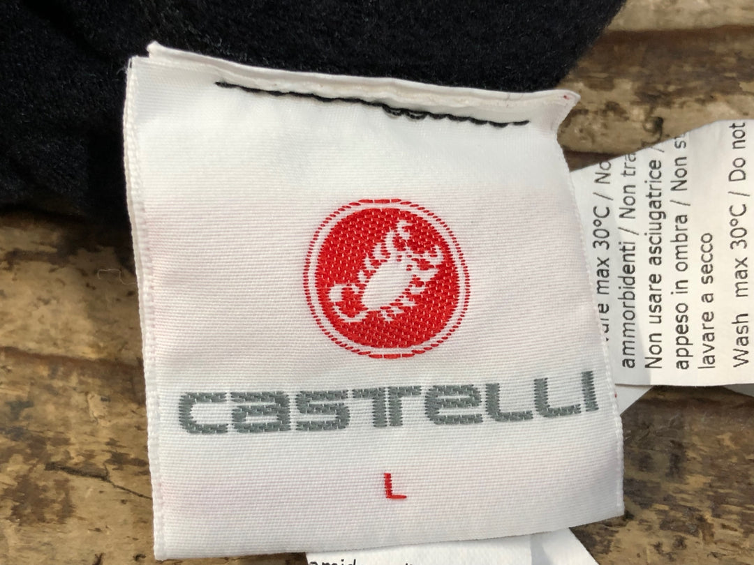 KB495 ステリ castelli レッグウォーマー NANOFLEX 黒 L 裏起毛