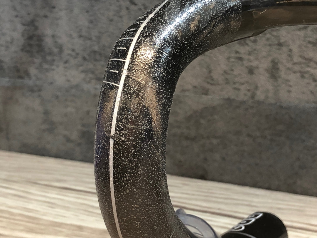 JK131 シマノ SHIMANO プロ PRO STEALTH EVO カーボンドロップハンドル ステム一体型 OS エンド部C-C400mm 100mm ※クランプ痕あり