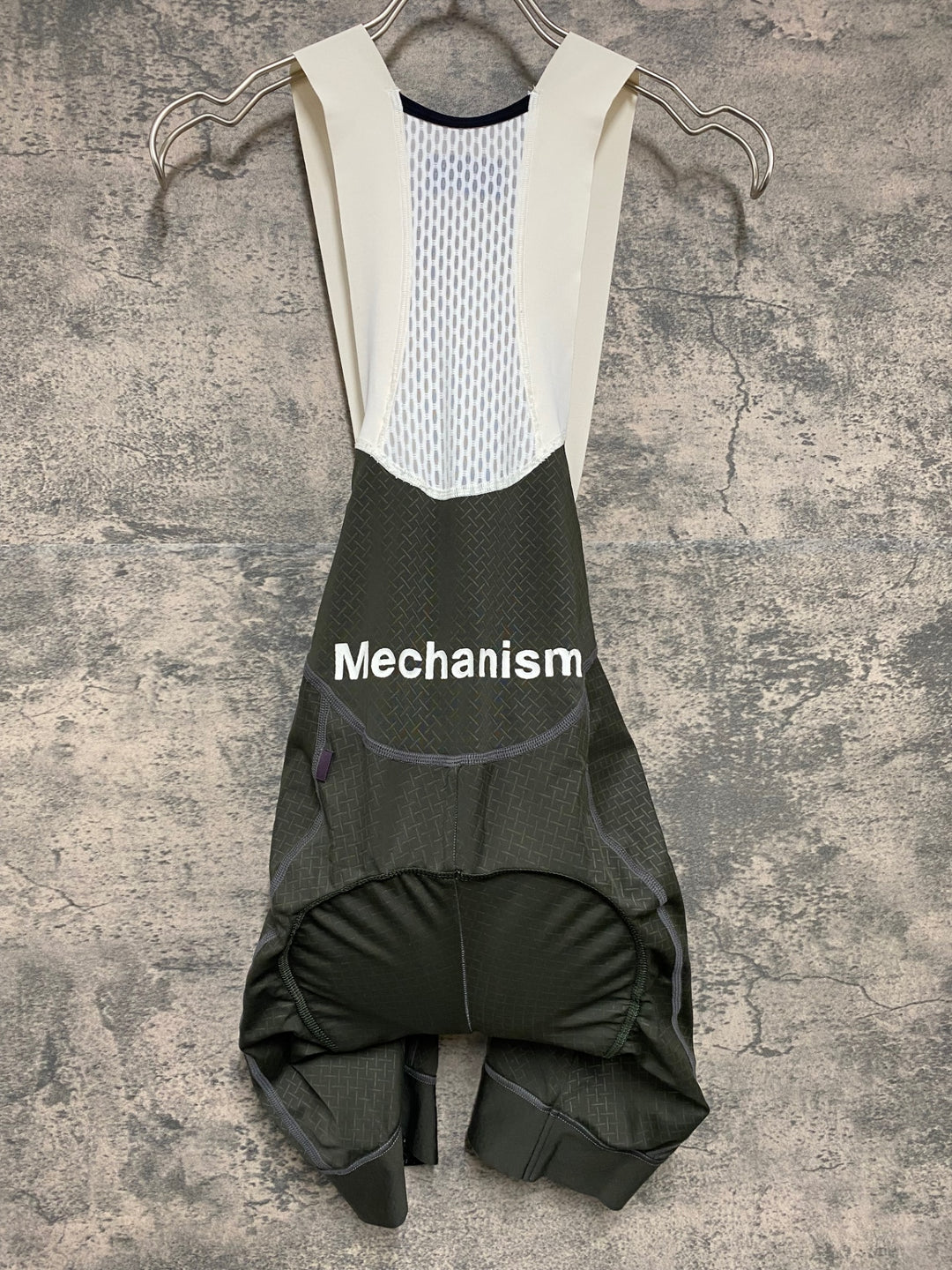 KD029 パスノーマルスタジオ PAS NORMAL STUDIOS メカニズム MECHANISM ビブショーツ オリーブ XS ※大腿部穴開きのためジャンク