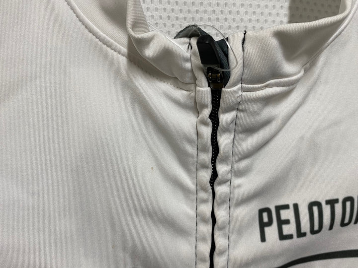 JO873 プロトンドパリ Peloton de Paris Domestique Jersey Men 半袖 サイクルジャージ 白 グレー XS