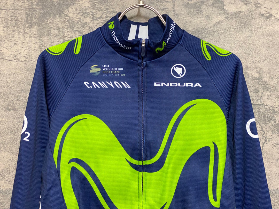 JS493 エンデュラ ENDURA 長袖 サイクルジャージ 濃紺 サイズ不明 movistar ※タグ劣化
