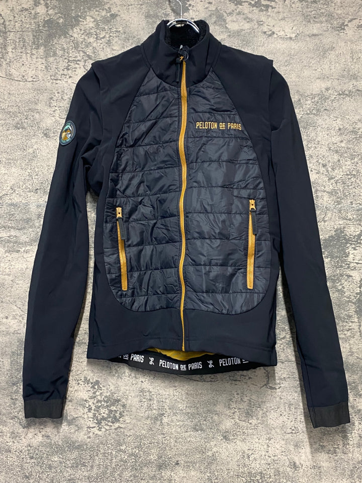 JW757 プロトンドパリ PELOTON DE PARIS Atlas Puffy Jacket /Gilet 長袖 サイクルジャケット 黒 S 裏起毛