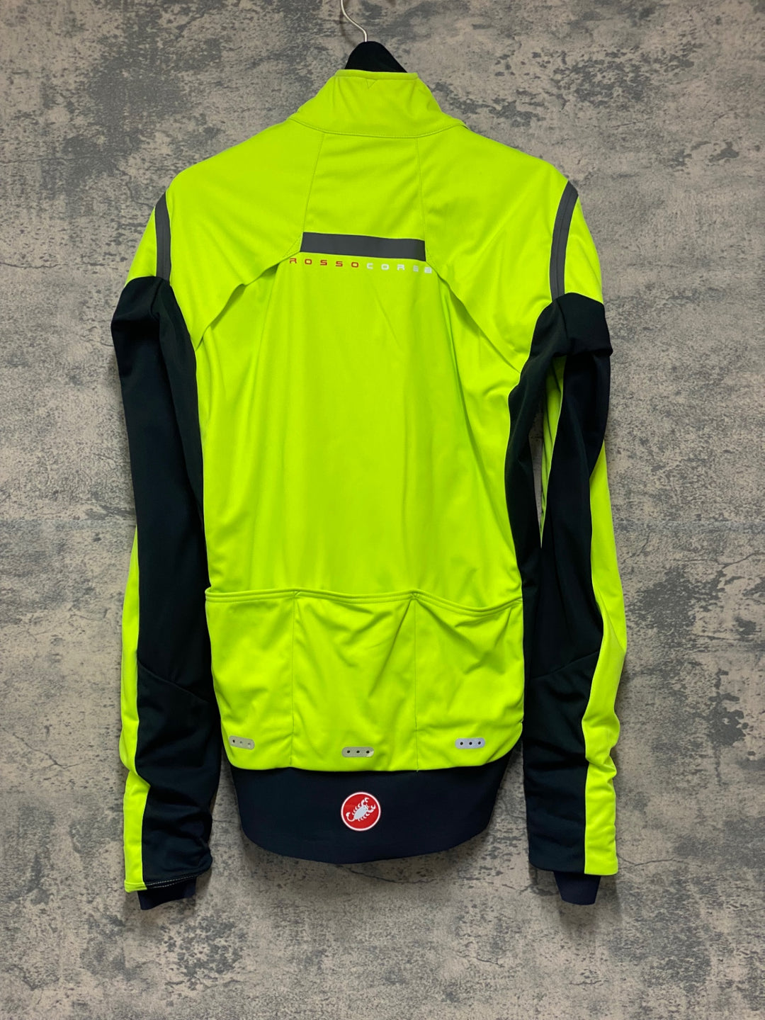 KG817 カステリ CASTELLI ロッソコルサ ROSSO CORSA 長袖 サイクルジャケット ネオンイエロー S