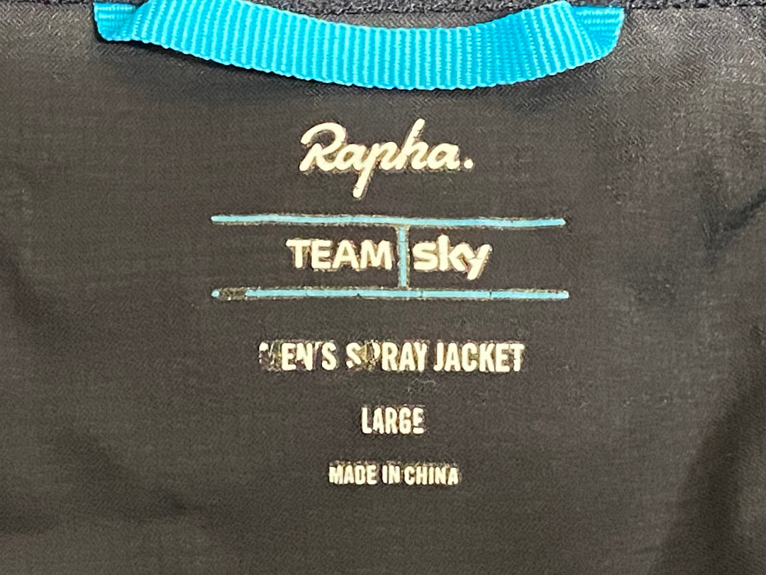 JN157 ラファ Rapha MEN’S SPRAY JACKET 長袖 ウィンドブレーカー 黒 L TEAM Sky