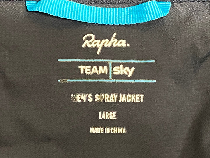 JN157 ラファ Rapha MEN’S SPRAY JACKET 長袖 ウィンドブレーカー 黒 L TEAM Sky
