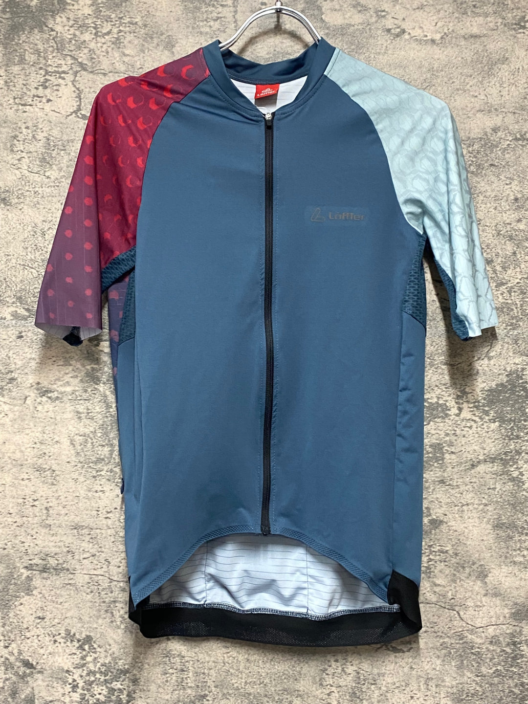 KJ224 Loffler 半袖 サイクルジャージ 紺赤 M MEN'S
