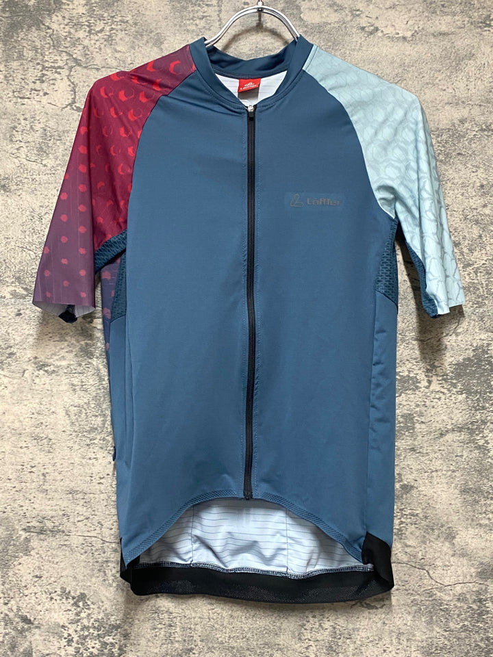KJ224 Loffler 半袖 サイクルジャージ 紺赤 M MEN'S