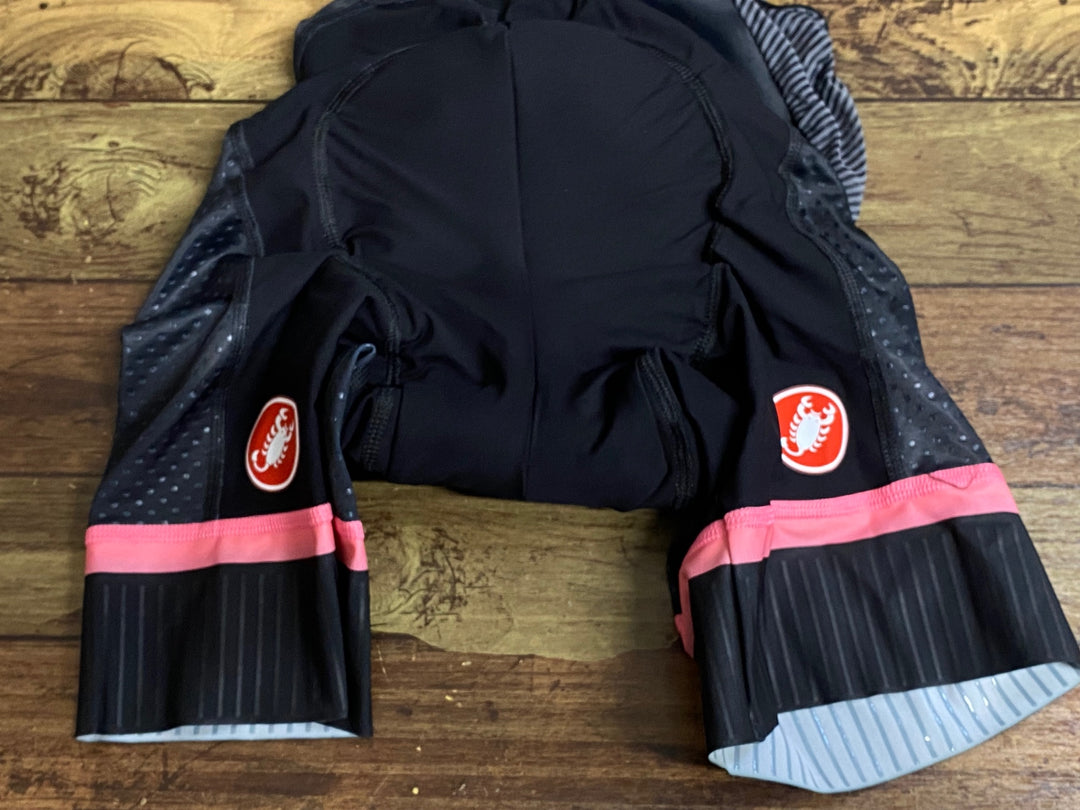 JV385 カステリ CASTELLI ロッソコルサ ROSSO CORSA ビブショーツ 黒 M