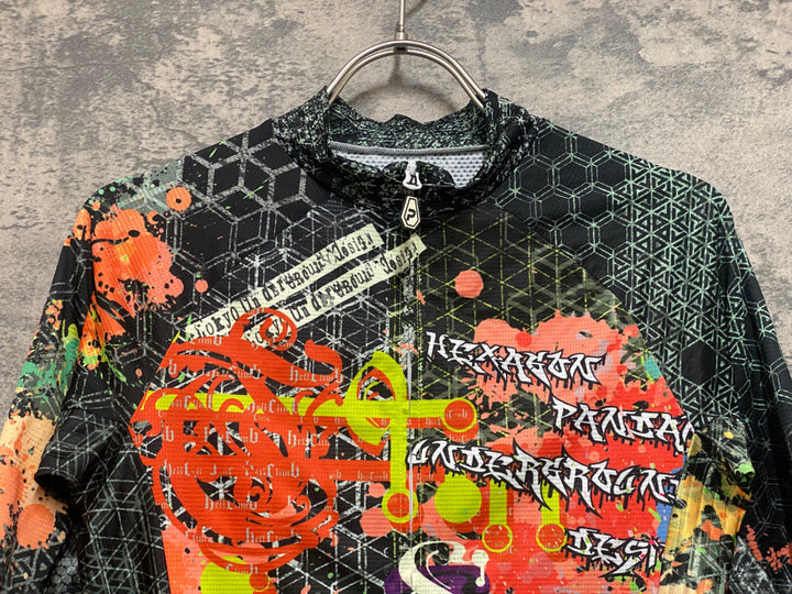 JR205 パンダーニ pandani 半袖サイクルジャージ 黒オレンジ S エアロジャージ