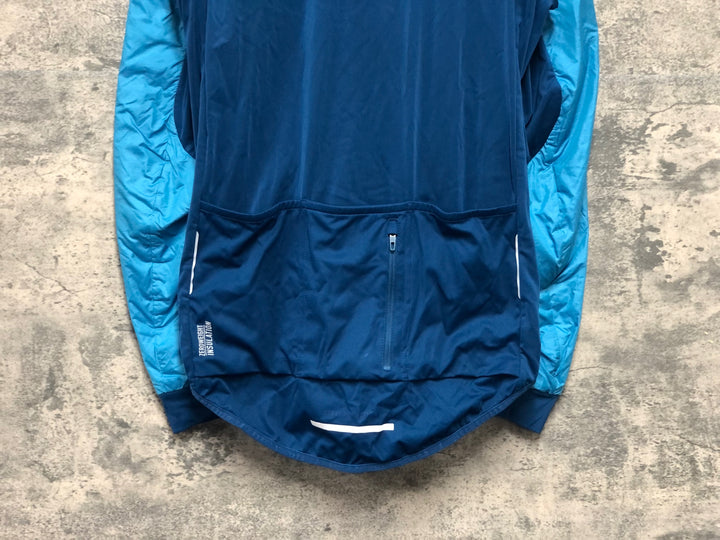 KL217 odlo 長袖 サイクルジャケット 水 青 S 裏起毛 中綿