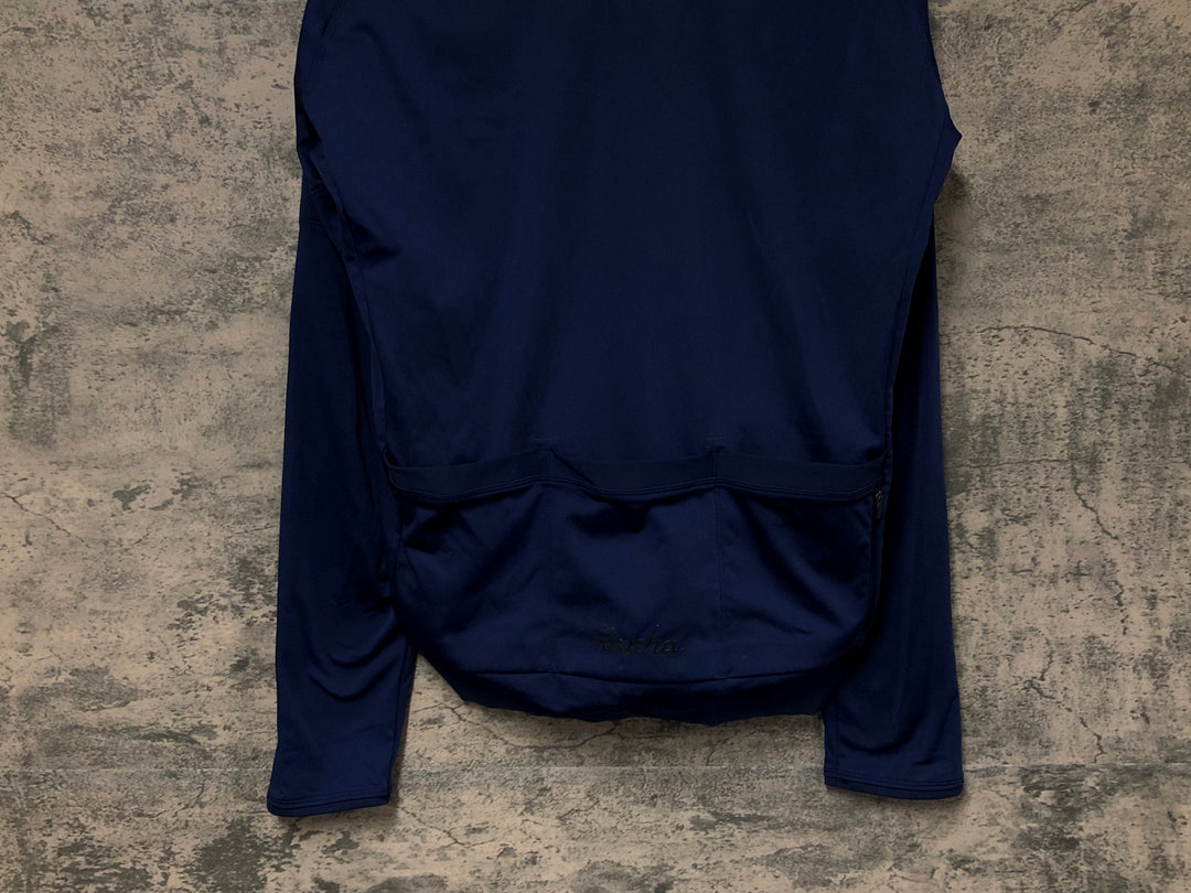JU215 ラファ Rapha MEN'S CORE LONG SLEEVE JERSEY 長袖 サイクルジャージ ネイビー L 裏起毛