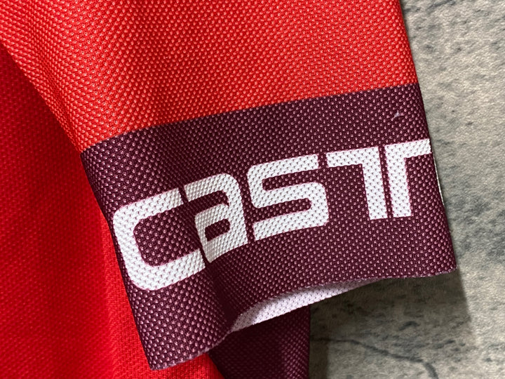 KK810 カステリ CASTELLI 半袖 サイクルジャージ 赤 M ほつれ