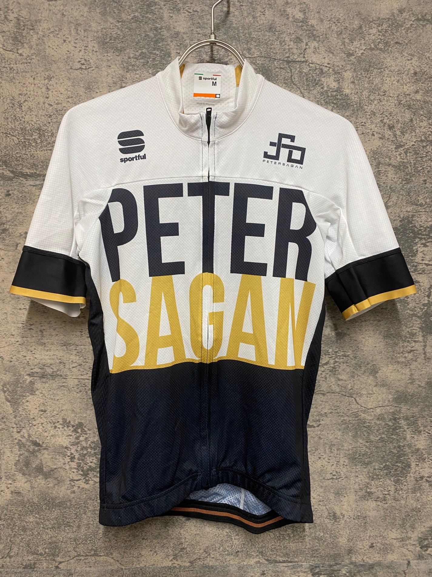 JR979 スポーツフル sportful 半袖 サイクルジャージ 白 黒 M PETER