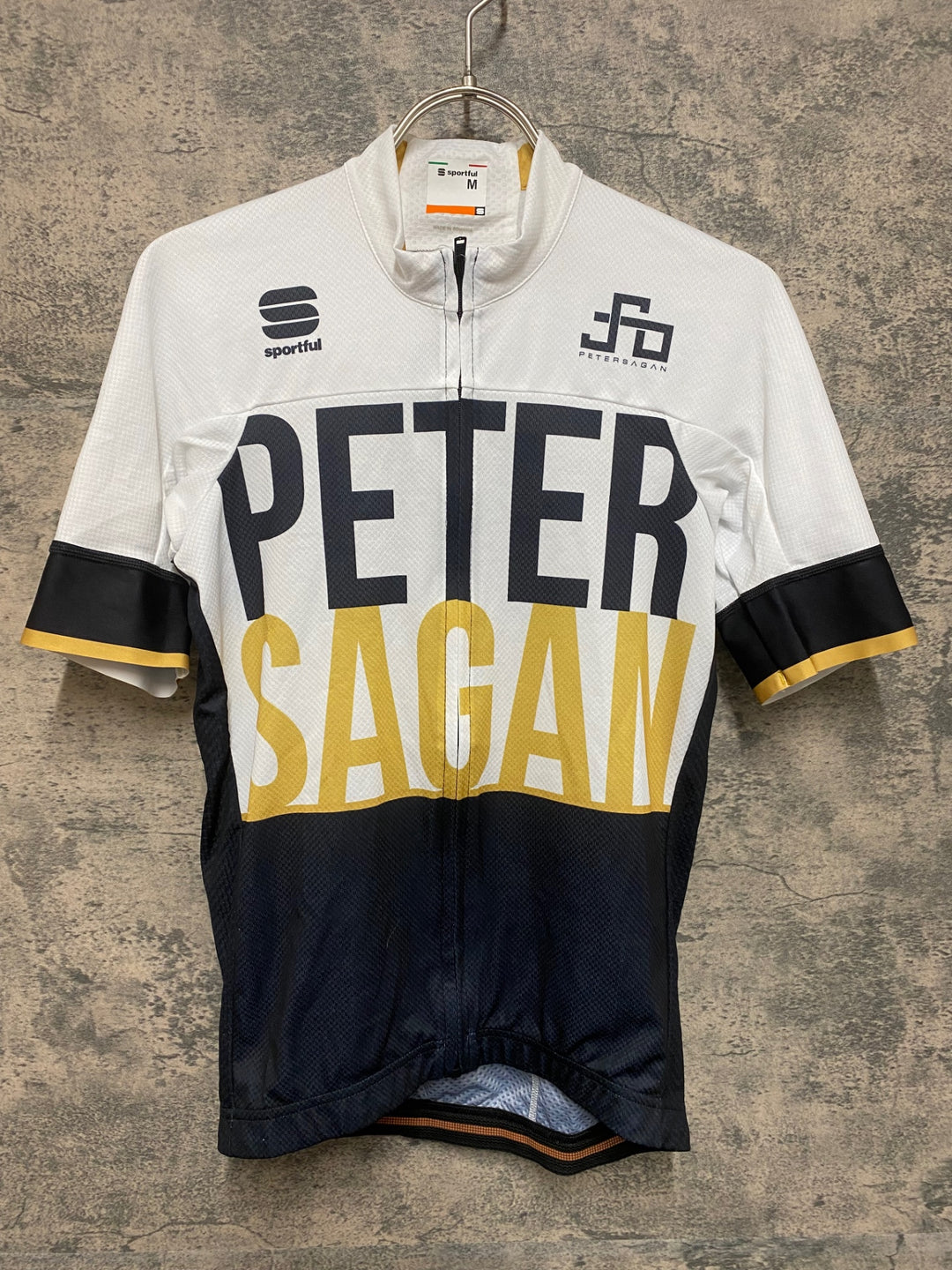 JR979 スポーツフル sportful 半袖 サイクルジャージ 白 黒 M PETER SAGAN