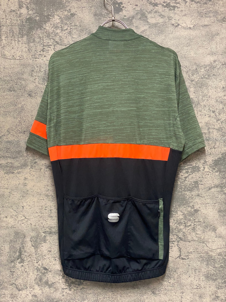 KA857 スポーツフル sportful 半袖 サイクルジャージ グリーン 黒 M ※ほつれ 擦れ
