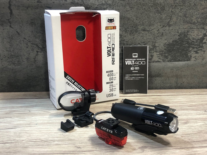 JX850 キャットアイ CATEYE VOLT400 RAPID MINI 前後ライトセット 点灯確認済