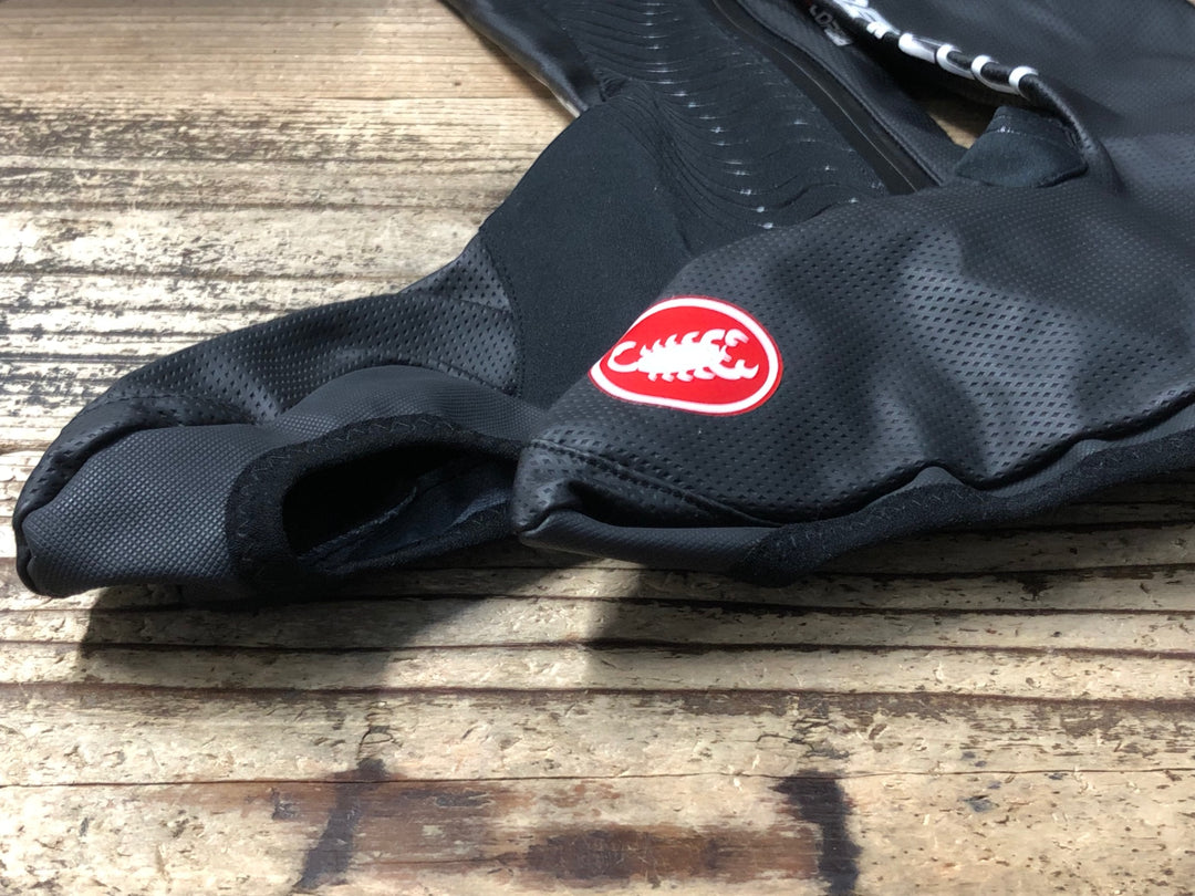 KC796 カステリ CASTELLI ロッソコルサ ROSSO CORSA シューズウォーマー 黒 L 裏起毛