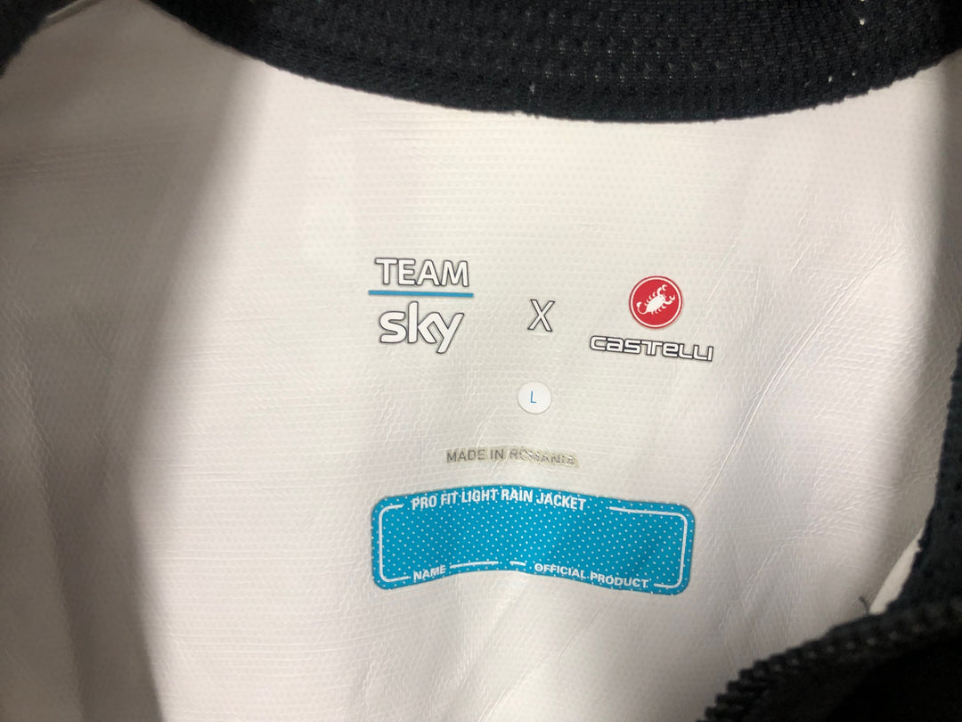 JF342 カステリ CASTELLI LONG SLEEVE THERMAL JERSEY TEAM sky 長袖 サイクルジャージ 黒 L