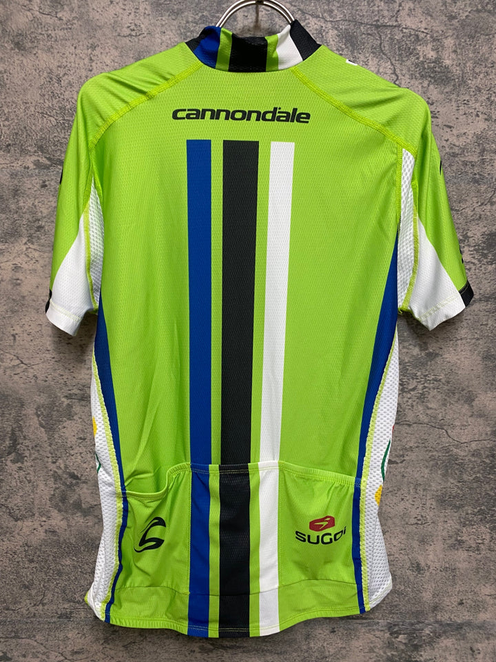 JS449 スゴイ SUGOI 半袖 サイクルジャージ 黒 緑 S/P CANNONDALE