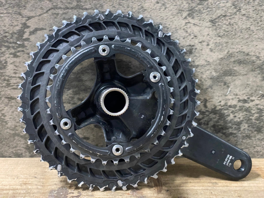 KK326 シマノ SHIMANO 105 FC-R7100 クランクセット 170mm 50/34T ※クランク取付ボルト欠品
