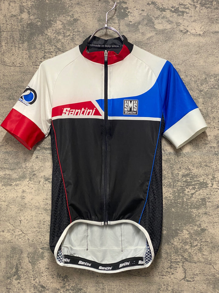 JI326 サンティーニ Santini 半袖 サイクルジャージ 白 黒 M