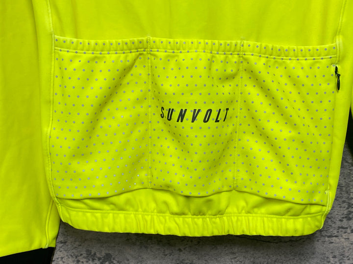 JV075 サンボルト SUNVOLT 長袖 サイクルジャケット 黄色 S 裏起毛 ※毛玉あり