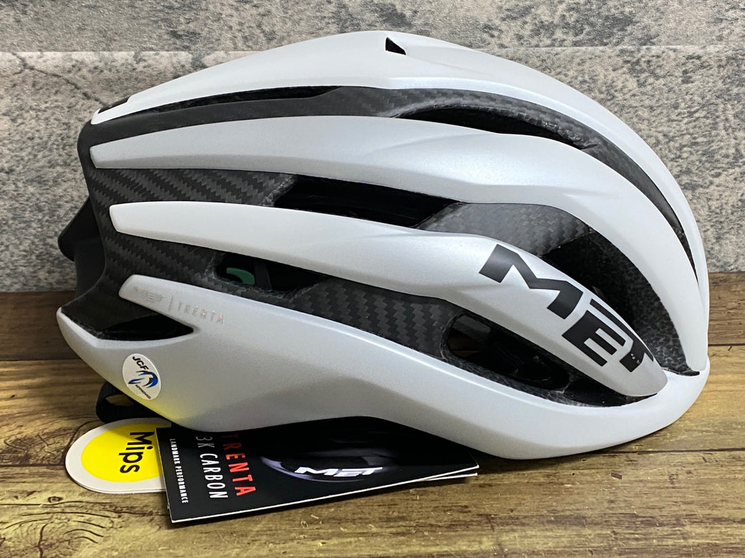 KA011 メット MET トレンタ TRENTA 3K CARBON MIPS ヘルメット Mサイズ 白 製造2023年12月