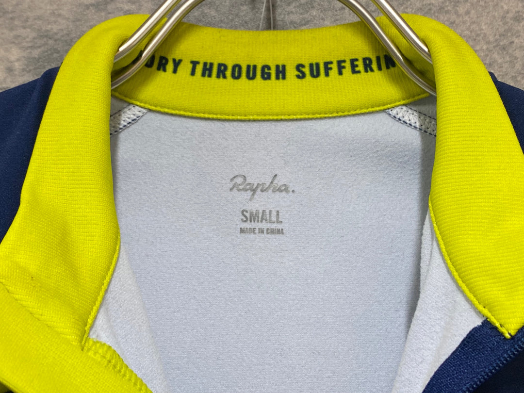 KM423 ラファ Rapha MEN'S LONG SLEEVE CORE JERSEY 長袖 サイクルジャージ 紺 S 裏起毛