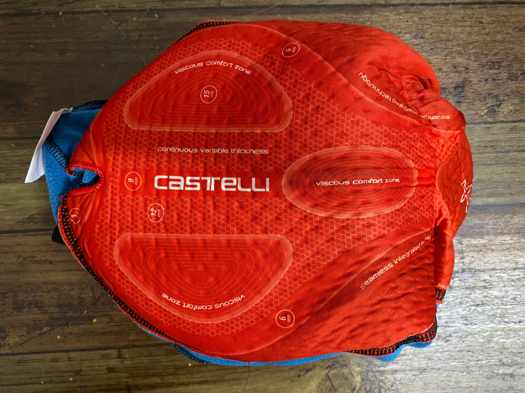 JK211 カステリ CASTELLI ROSSOCORSA ビブタイツ 黒 S 裏起毛 ※内側裏起毛剥がれ