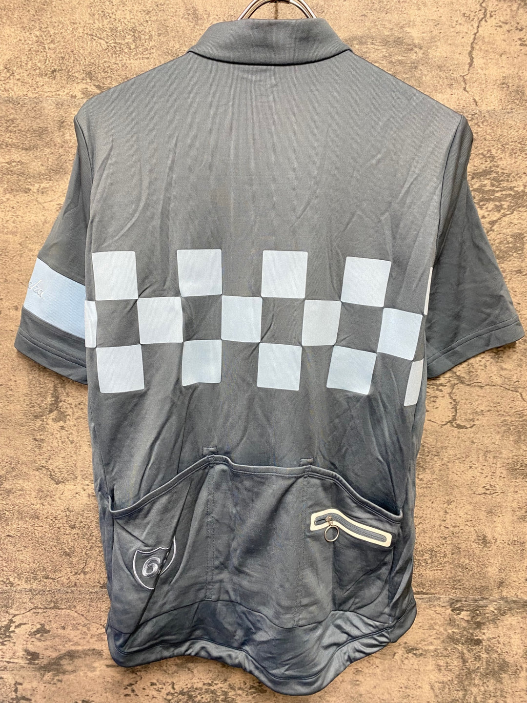 KA057 ラファ Rapha CHECK JERSEY 半袖 サイクルジャージ ブルーグレー L