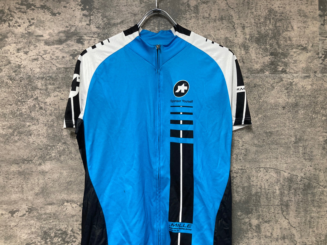 JQ944 アソス ASSOS SS.MILLE 半袖 サイクルジャージ 白 水色 M