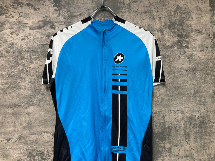 JQ944 アソス ASSOS SS.MILLE 半袖 サイクルジャージ 白 水色 M