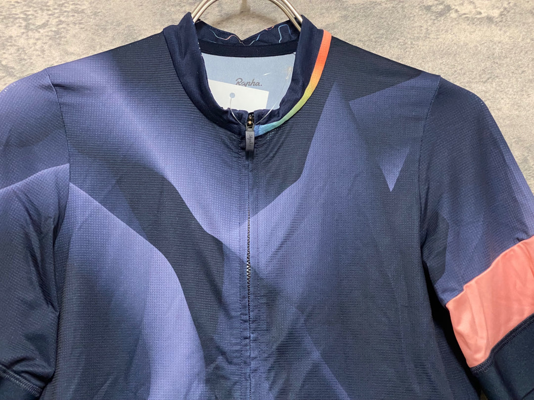 JN756 ラファ Rapha PRO TEAM TRAINING JERSEY 半袖 サイクルジャージ 紺 S