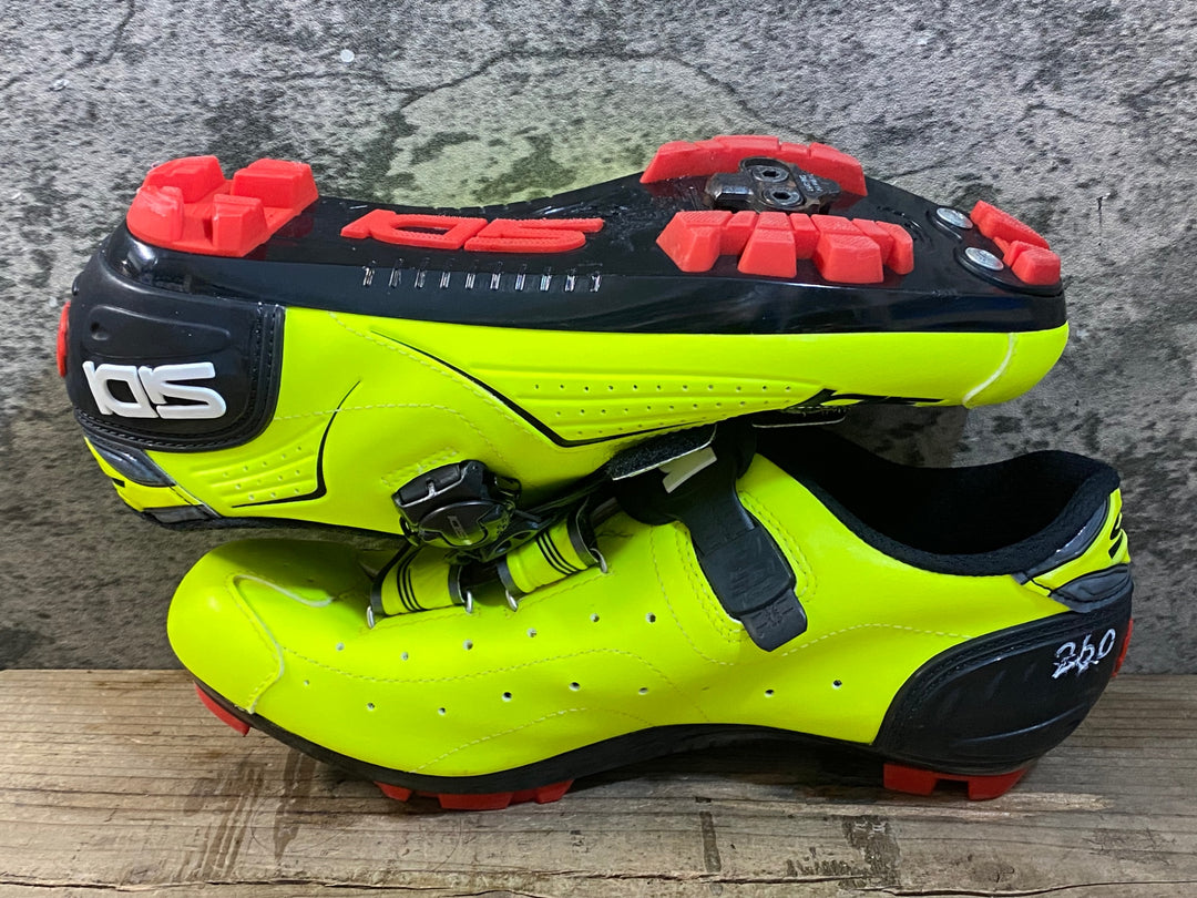 KG412 シディ SIDI TRACE MTB ビンディングシューズ 2穴 蛍光イエロー EU42 ※ペン字あり