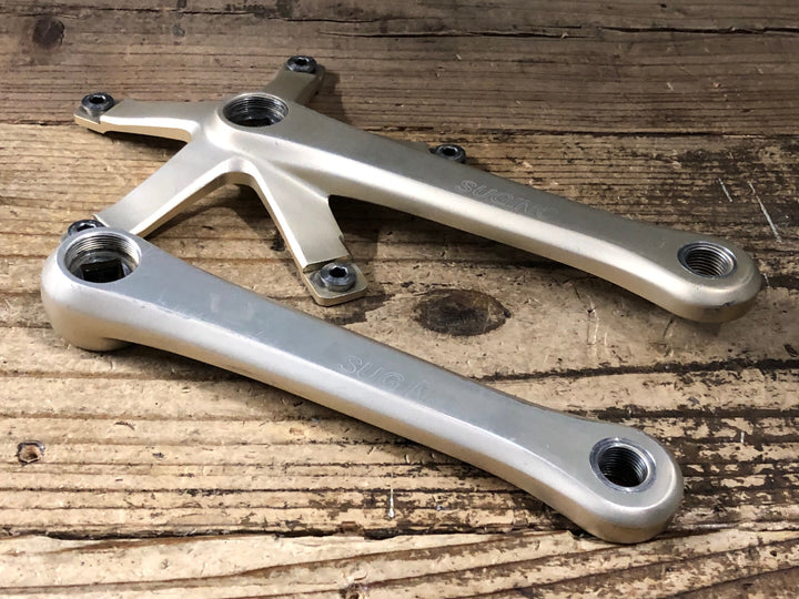 JZ678 スギノ SUGINO 75 SG75N クランクアームセット 165mm PCD144 ゴールド ピスト 競輪 NJS