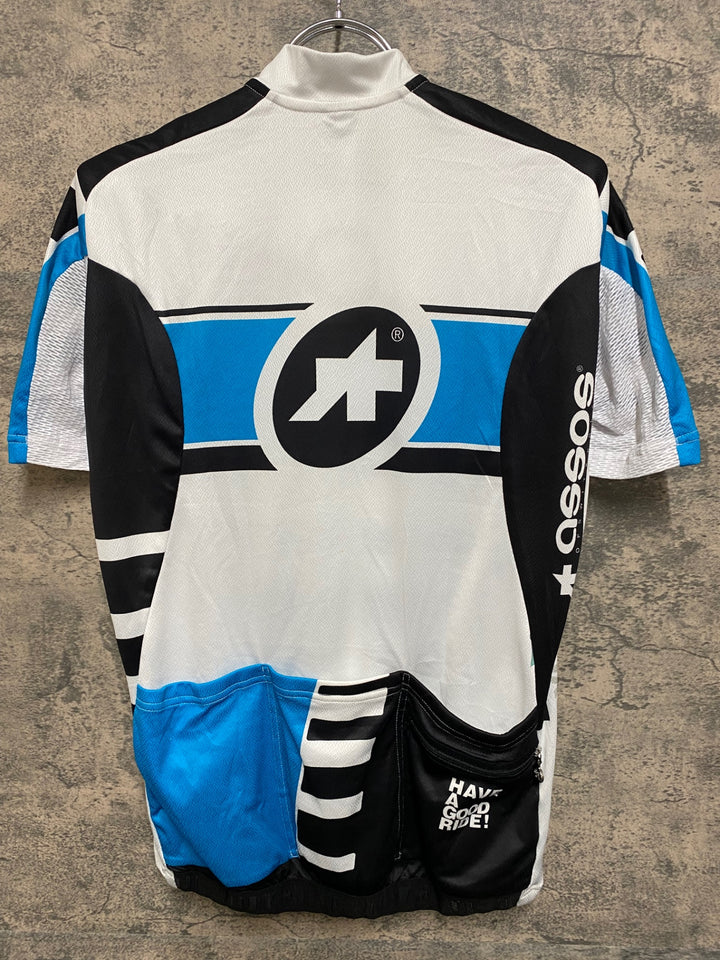 JR137 アソス ASSOS 半袖 サイクルジャージ 白 水色 L