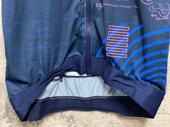 JK662 ラファ Rapha EF PRO TEAM TRAINING JERSEY 半袖 サイクルジャージ ネイビー ピンク M 毛玉あり