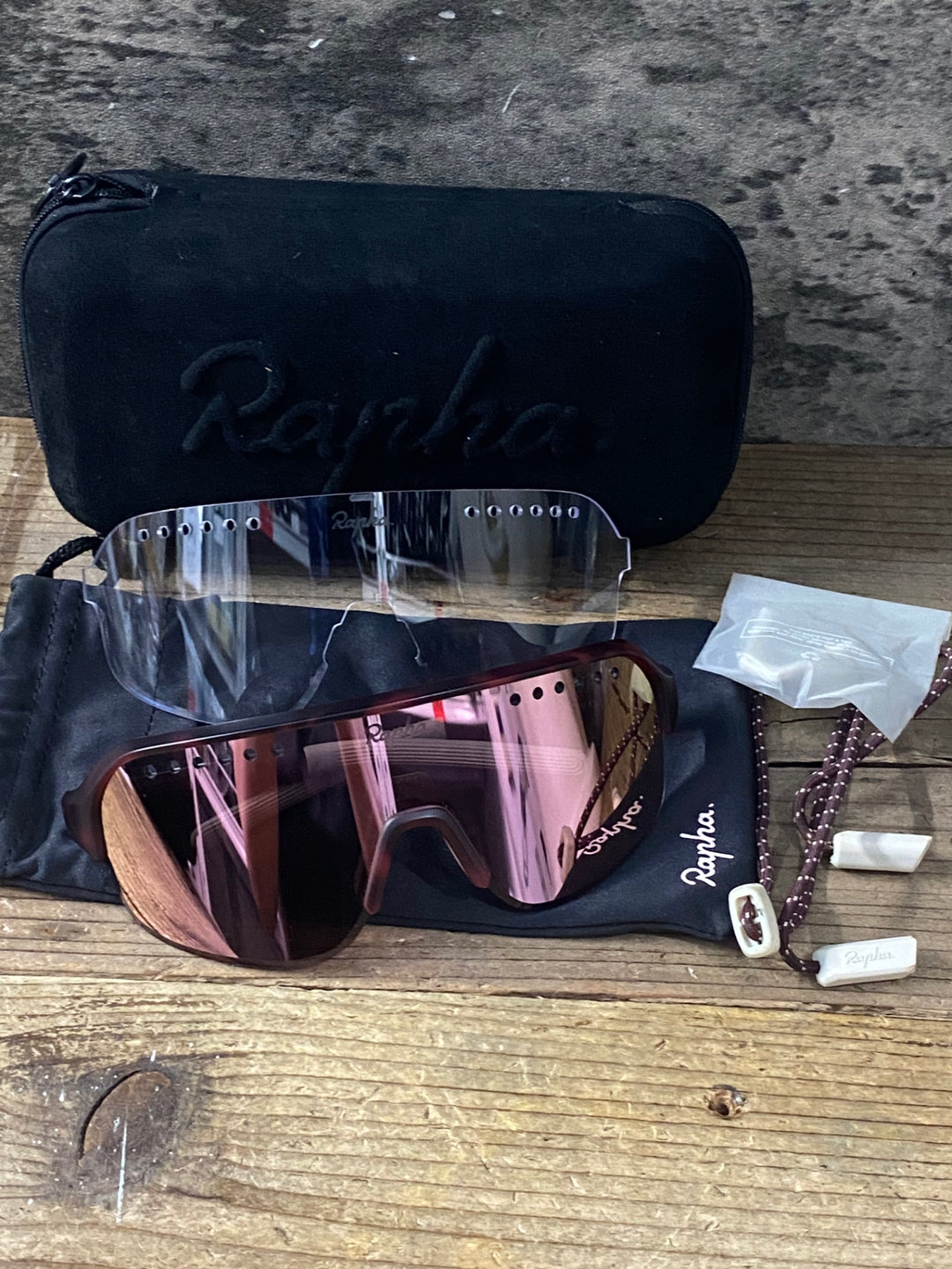 KG236 ラファ Rapha EXPLORE GLASSES サングラス アイウェア バーガンディ レンズ付属 ※レンズ傷