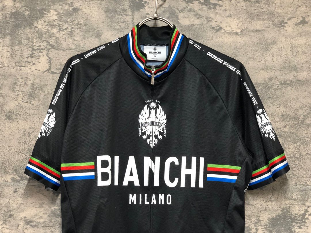 KK096 ビアンキ BIANCHI 半袖 サイクルジャージ 黒 M