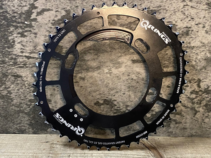 JS059 ローター ROTOR QRINGS アウター 楕円チェーンリング 46T 11S 110BCD