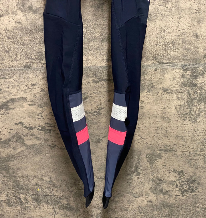 KM145 ラファ Rapha CARGO WINTER TIGHTS WITH PAD ビブタイツ 紺 S 裏起毛