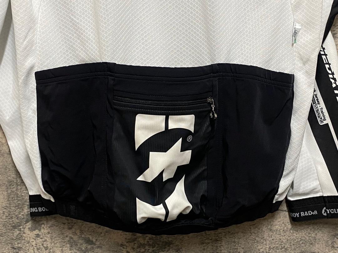 JQ143 アソス assos iJ Intermediate s7 Jersey 長袖サイクルジャケット 白黒 M 裏起毛