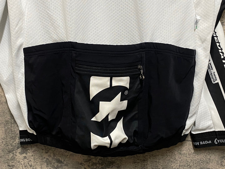 JQ143 アソス assos iJ Intermediate s7 Jersey 長袖サイクルジャケット 白黒 M 裏起毛