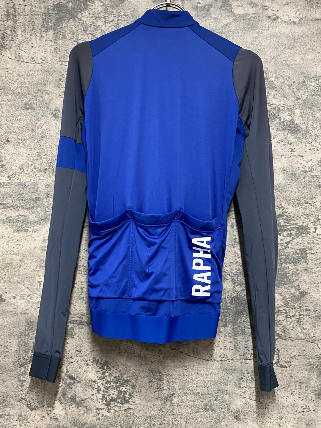 JT178 ラファ Rapha PRO TEAM LONG SLEEVE TRAINING JERSEY 長袖 サイクルジャージ 青 XS ※ほつれ,スレ